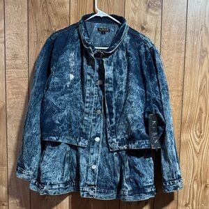 Kirk Women's Distressed Blue Denim Jacket